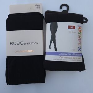 Black Opaque Tights Bundle – 2 Sets (4 Pairs Total) | BCBG Generation & Joyspun